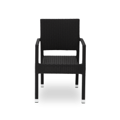 Technoratanová stolička LEONARDO čierna
