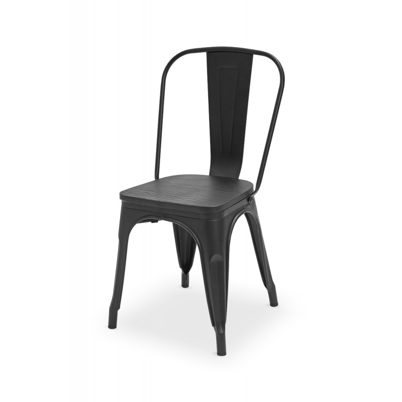 Barová stolička PARIS inšpirované TOLIX s dreveným sedadlom